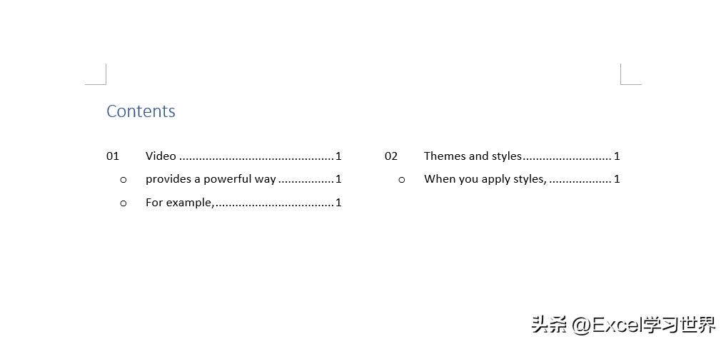 word文档如何生成自动目录,word文档自动生成目录