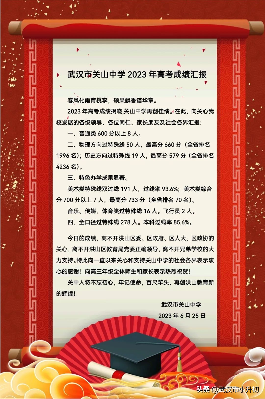 湖北2023高考分数线各个学校,武汉大学2023湖北录取分数线
