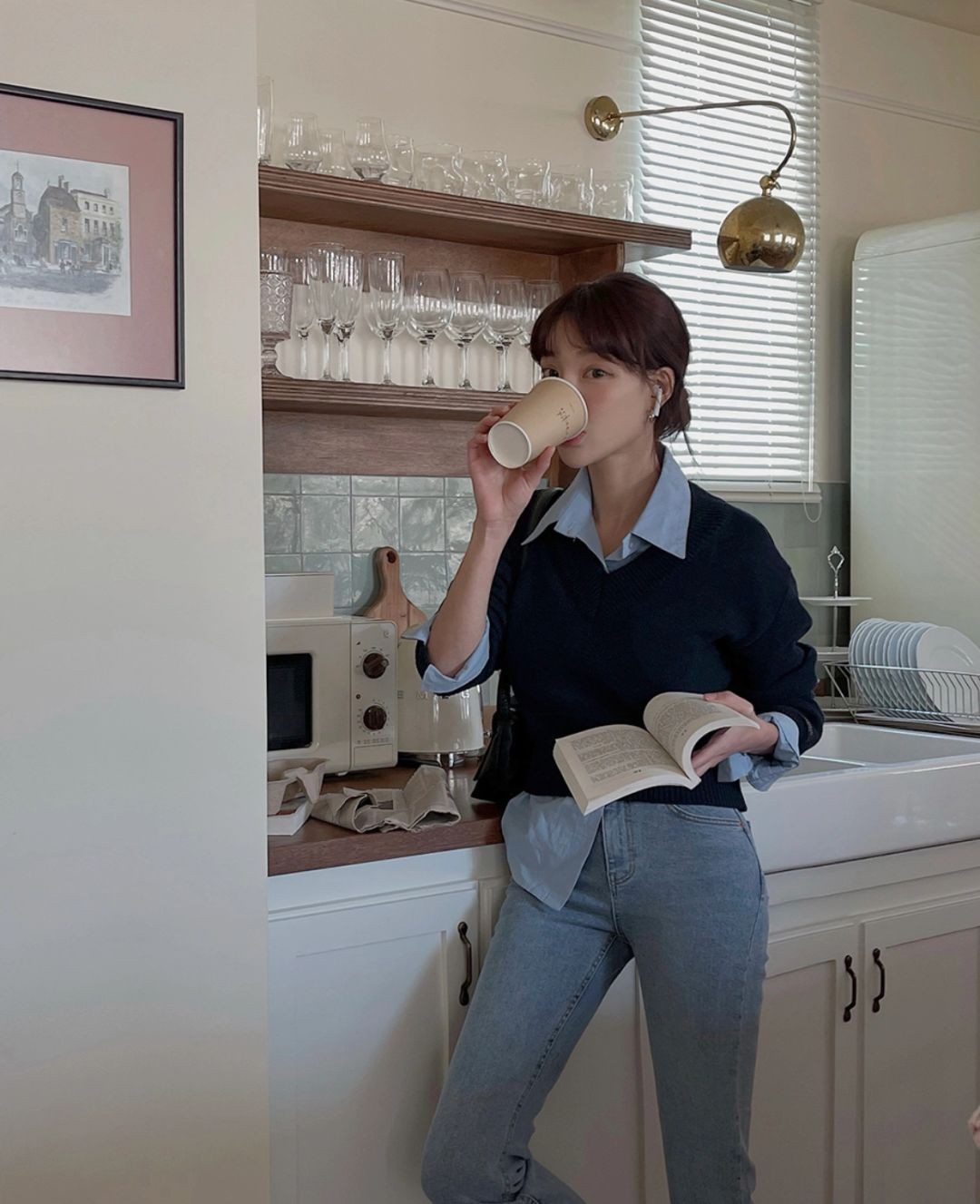 初秋韩国小姐姐温柔风怎么穿,韩国休闲风穿搭女高级感