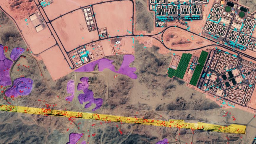 沙特线性城市建造进展,沙特公布线性城市方案图纸