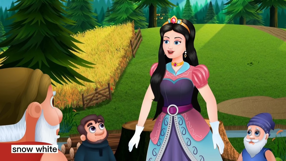 白雪公主中英绘本,格林童话故事绘本白雪公主