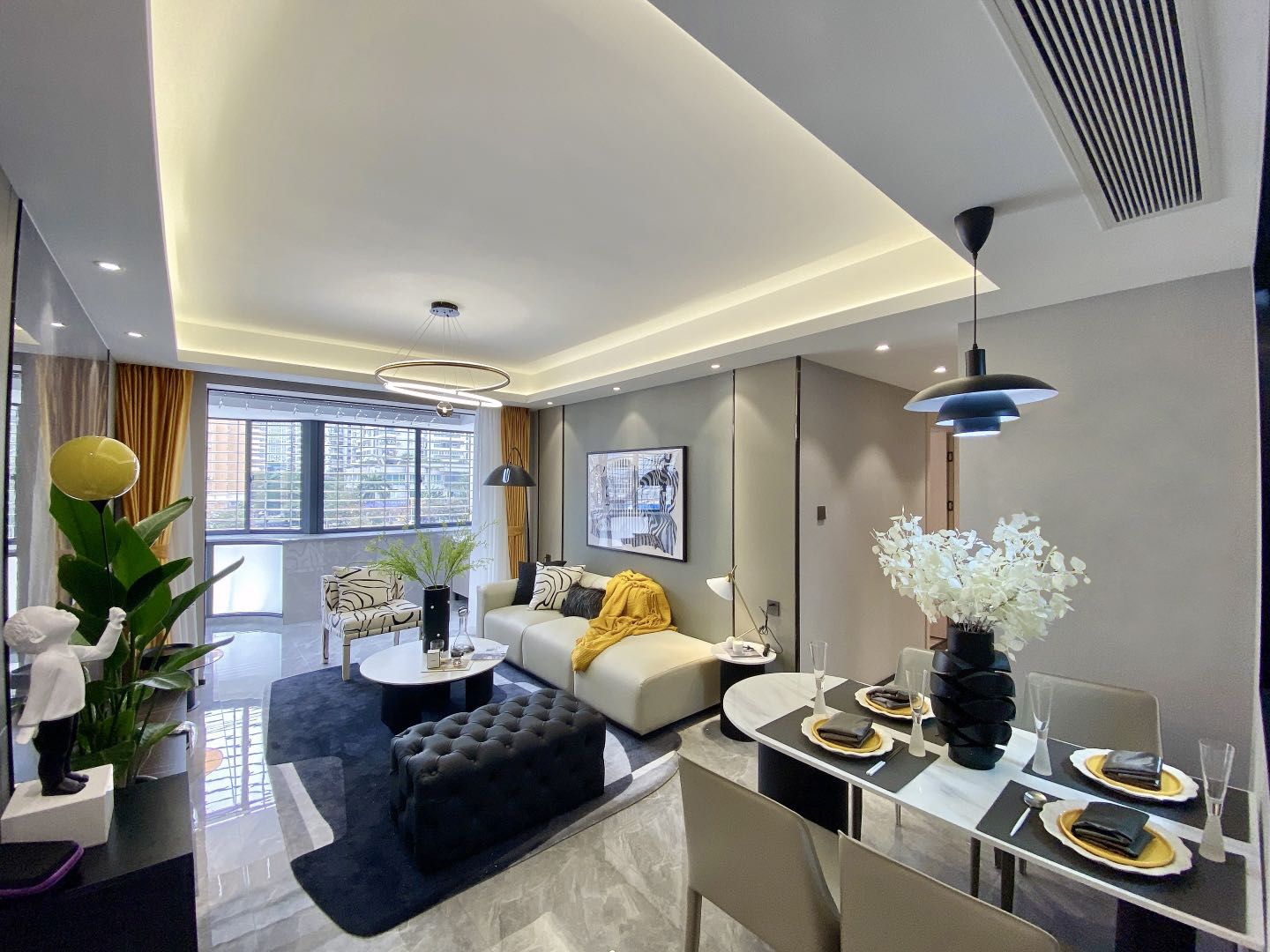 现代简约灰色系的房间搭配什么,轻奢风格全屋搭配高级灰117平