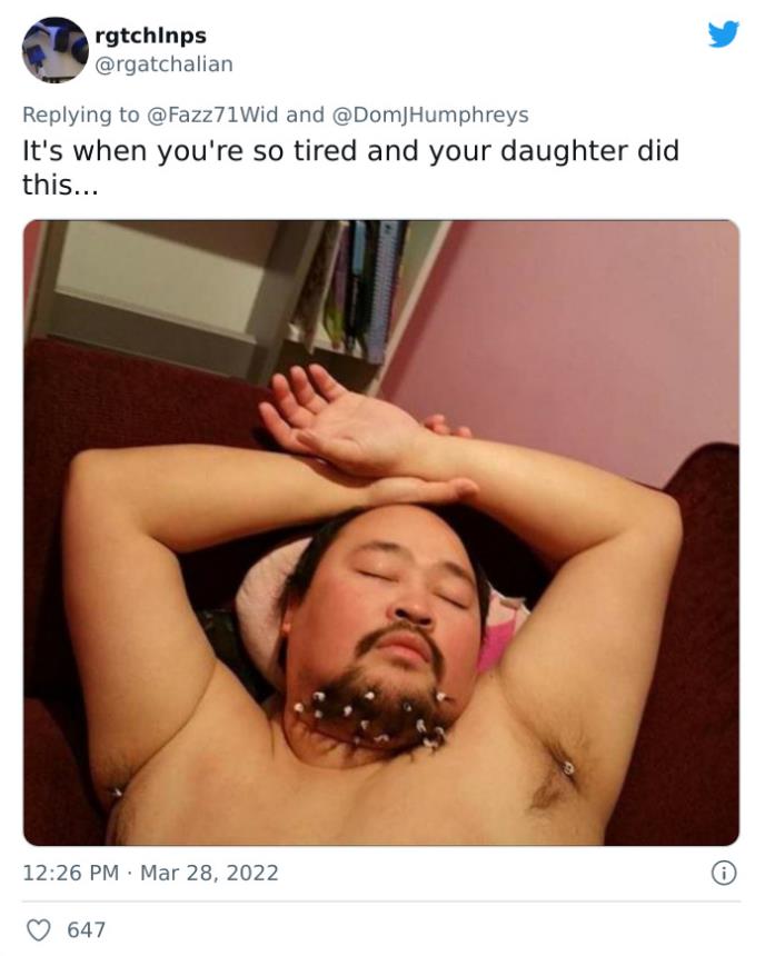 盘点女儿给爸爸的化妆技巧,外国女儿给老爸化妆