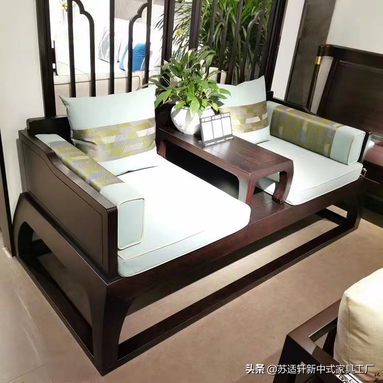 新中式罗汉床禅意客厅,小户型家用罗汉床明清仿古