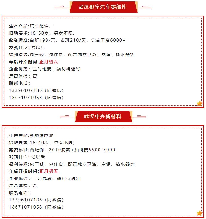 枣阳外出务工注意【武汉优质企业】招聘推荐，福利好，工资高