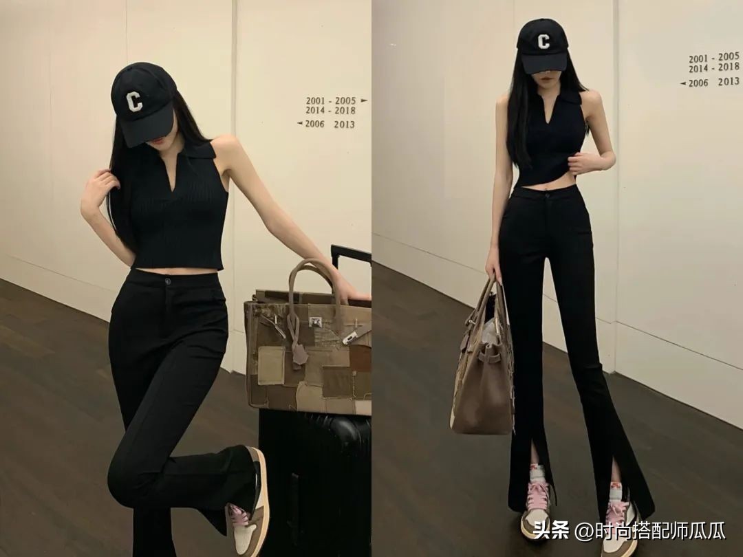 马蹄裤时髦穿搭,小个子短粗腿适合穿马蹄裤吗