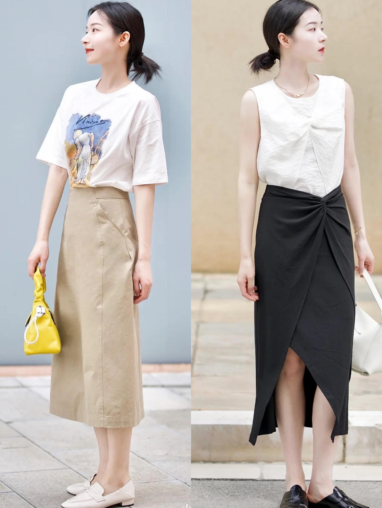 短牛仔裤半身裙怎么搭配好看,t恤裙搭配直筒牛仔裤