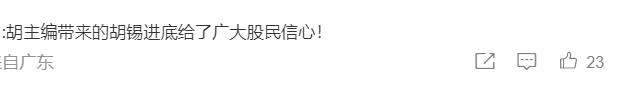我炒股又赚了!胡锡进向全国*民报人**喜:今年大盘有望涨20%