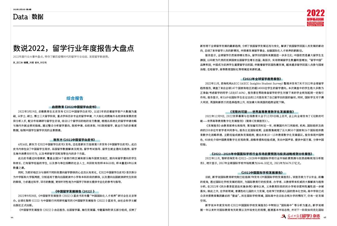 《留学》杂志总第210期|2022年盘点刊