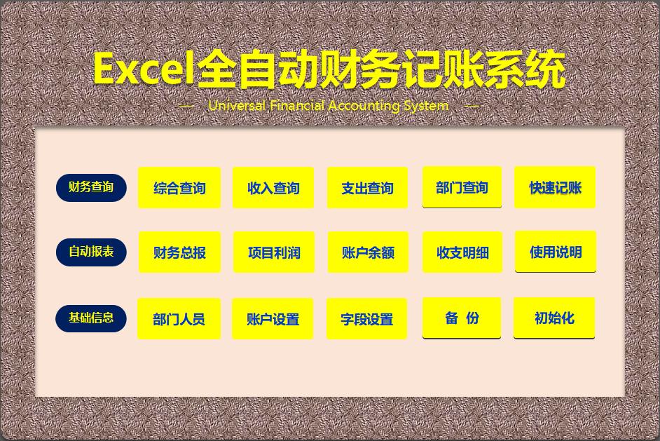 excel全套财务记账系统操作教程,excel全自动记账系统