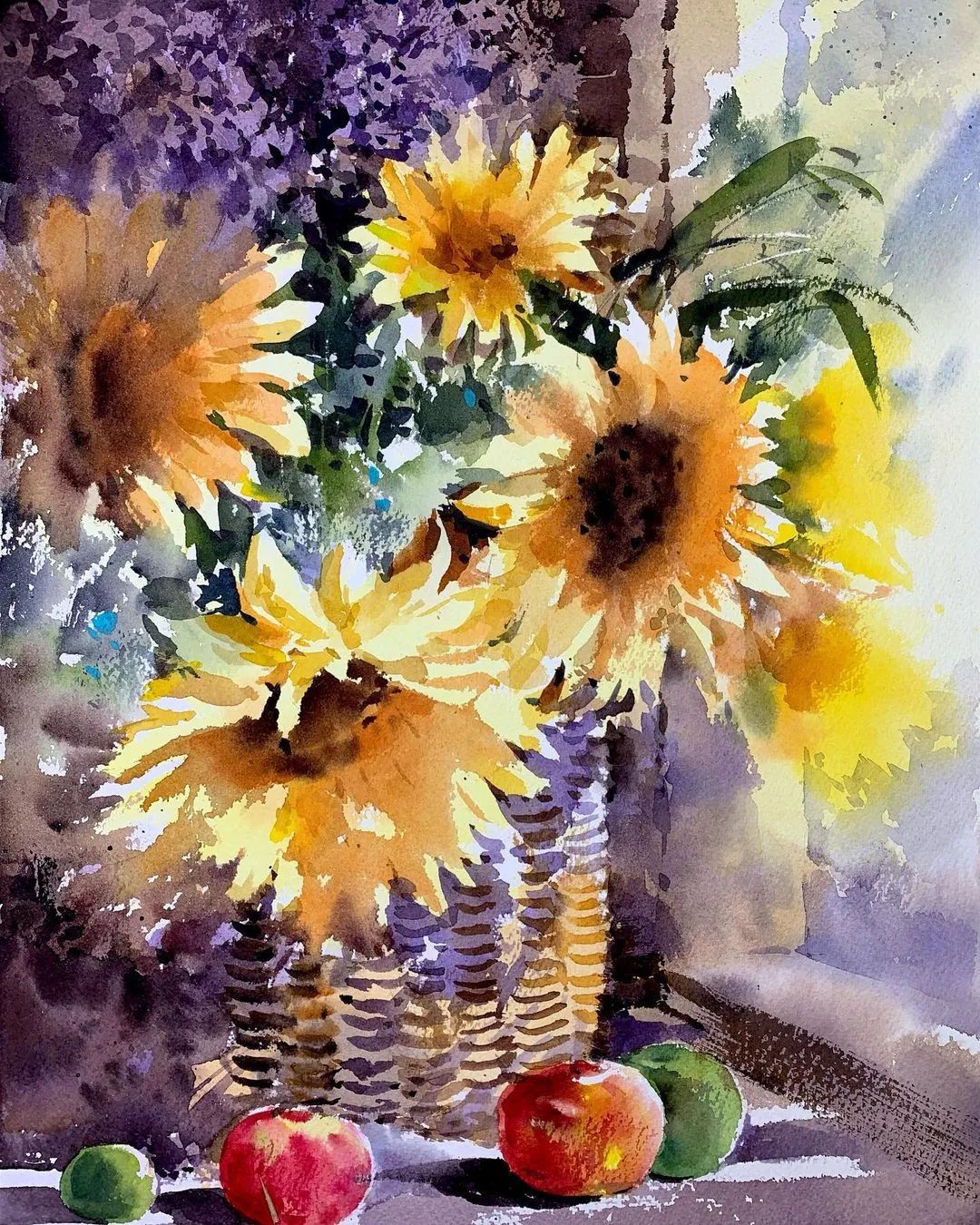 泰国水彩,泰国水彩画家绘画过程