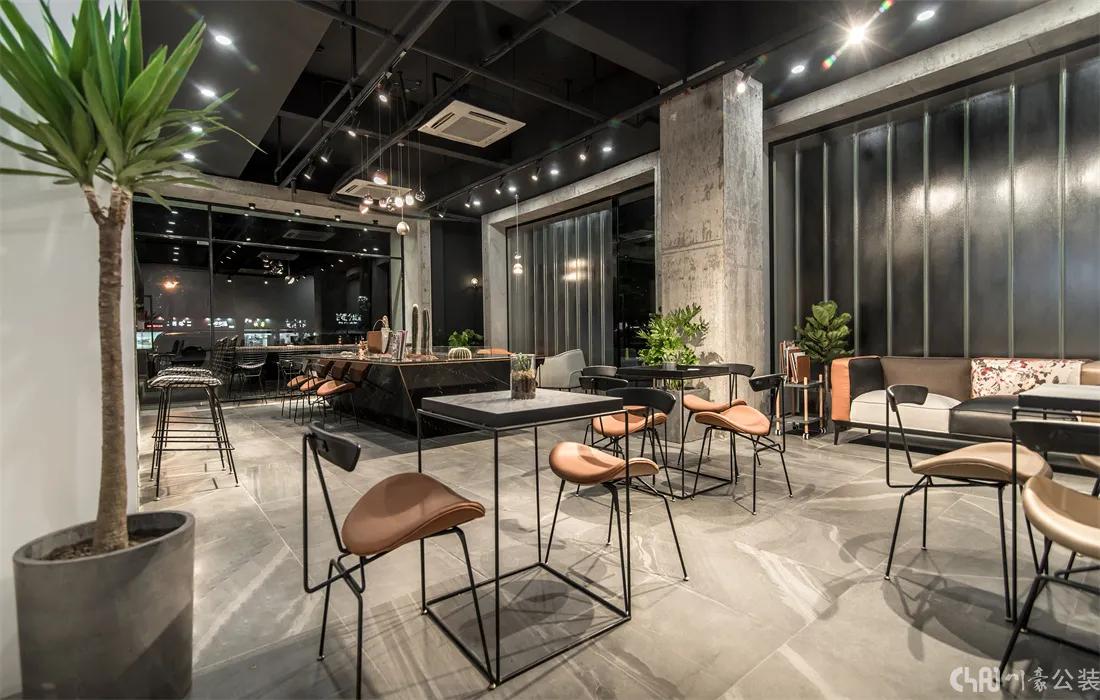 轻奢风咖啡厅设计,极简风咖啡馆装修高级感