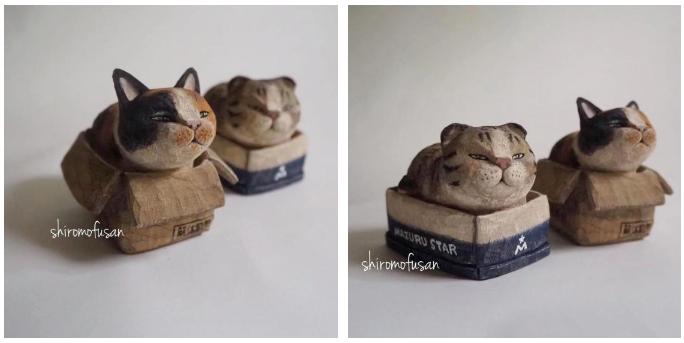 日本艺术家木雕猫,日本木雕艺术家猫