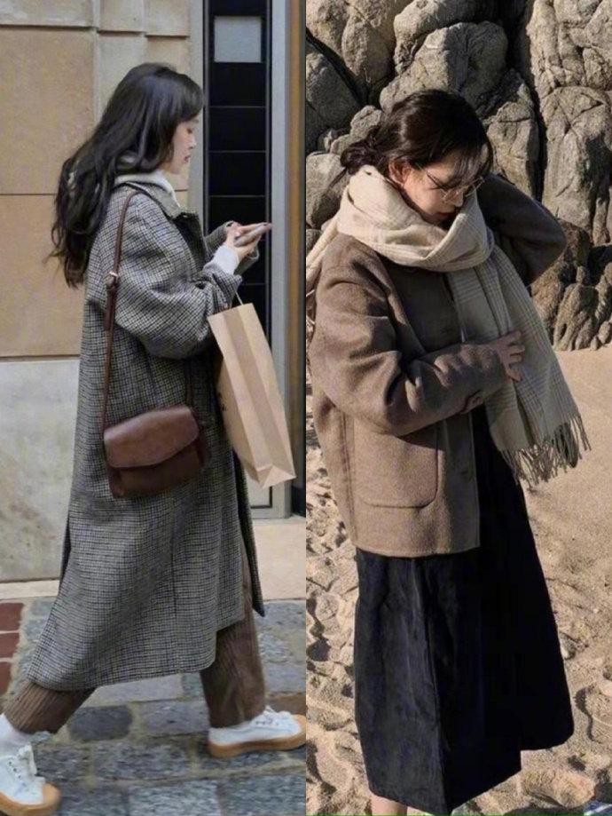 韩国流行戴羊毛围巾,韩国冬天穿搭围巾