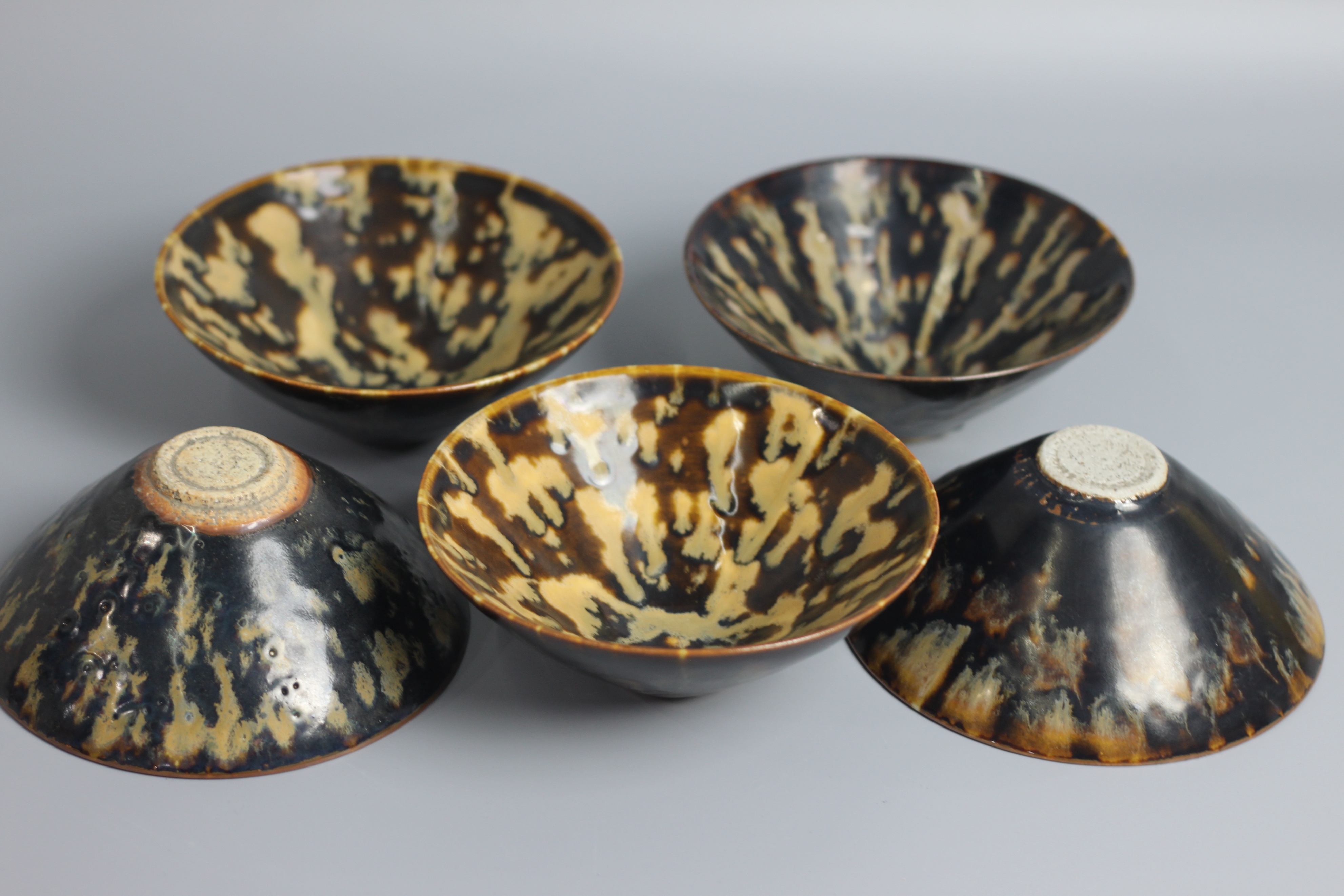 宋代吉州窑虎皮纹盏图片,宋代灰胎黑釉吉州窑茶盏图片