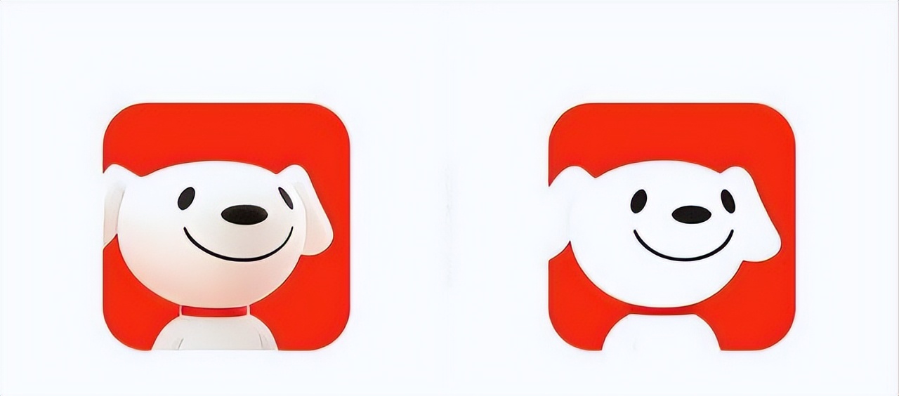 京东旧版小狗logo,京东新狗logo模仿天猫