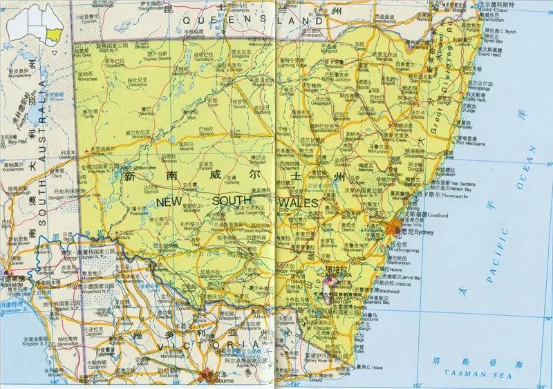 澳大利亚旅游地图,澳大利亚著名旅游景点地图