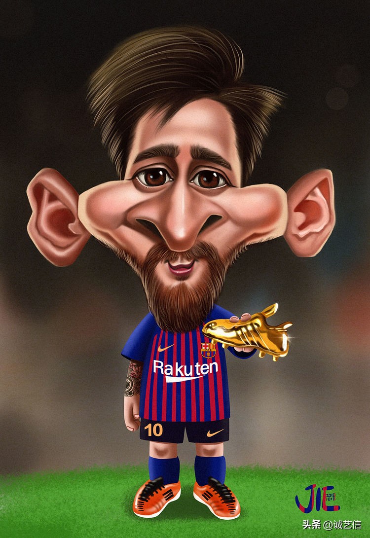 卡塔尔梅西漫画海报,梅西拿着美洲杯来卡塔尔的漫画