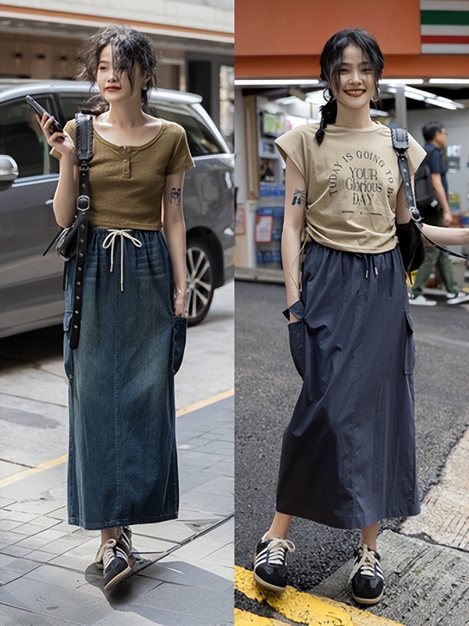 今夏最新款女生t恤宽松版,今年流行小个子t恤搭配一整套女