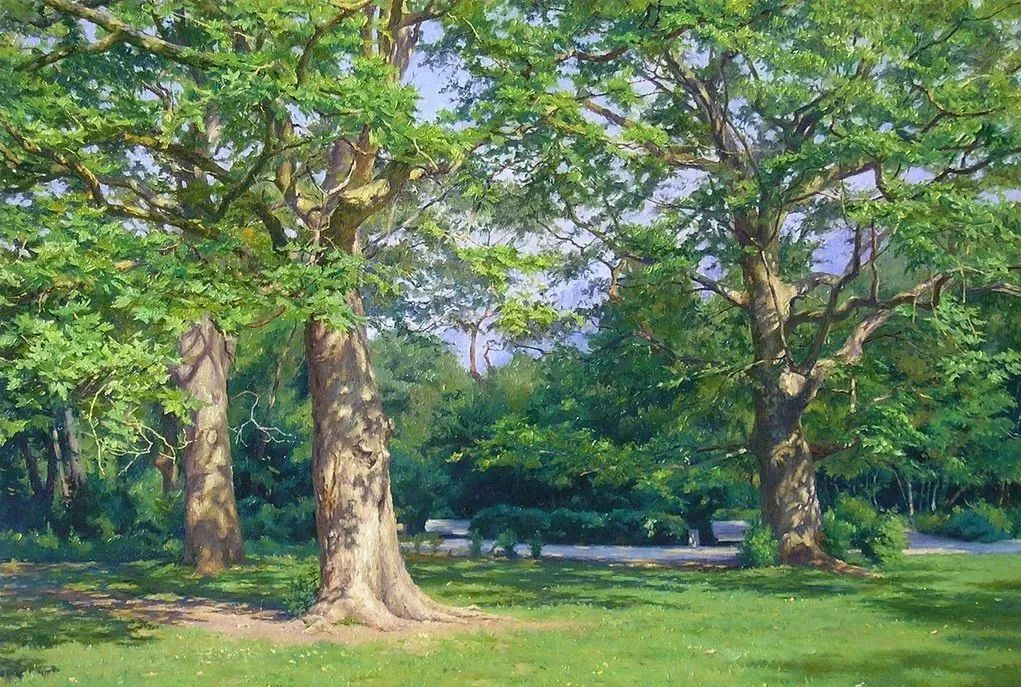 光影很强的油画风景,这油画太美了把光影画到了极致