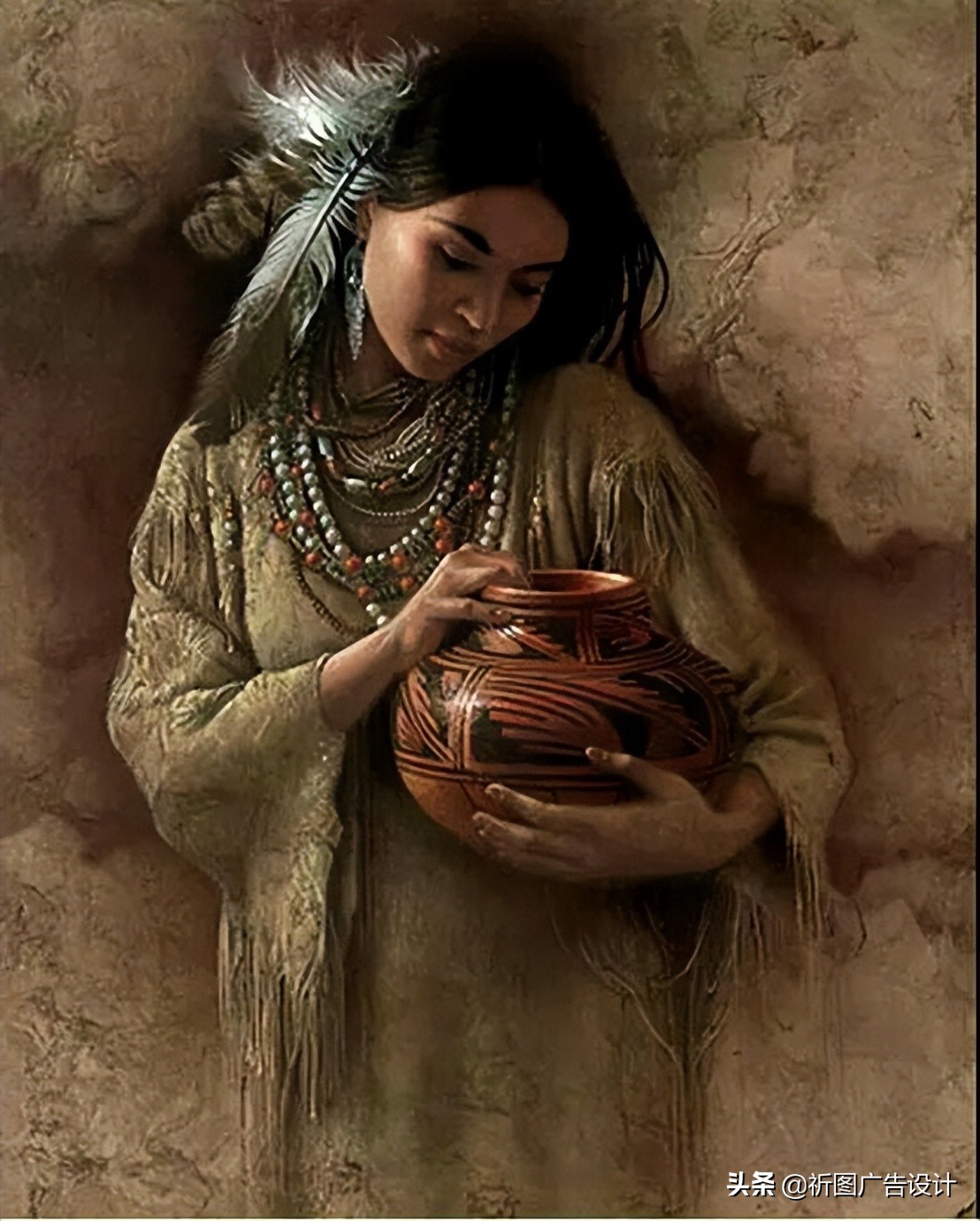 印第安人油画高清,印第安人油画艺术