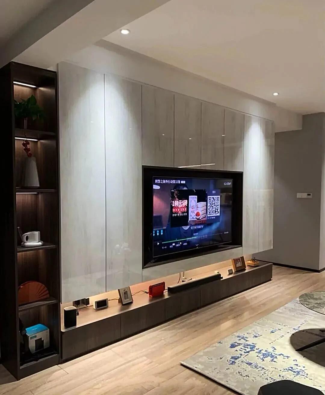 客厅边柜2023最新款法式,2023电视背景柜高端大气上档次