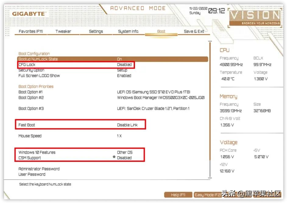 技嘉gigabyteh610mhddr4刷bios,技嘉主板安装黑苹果的bios设置