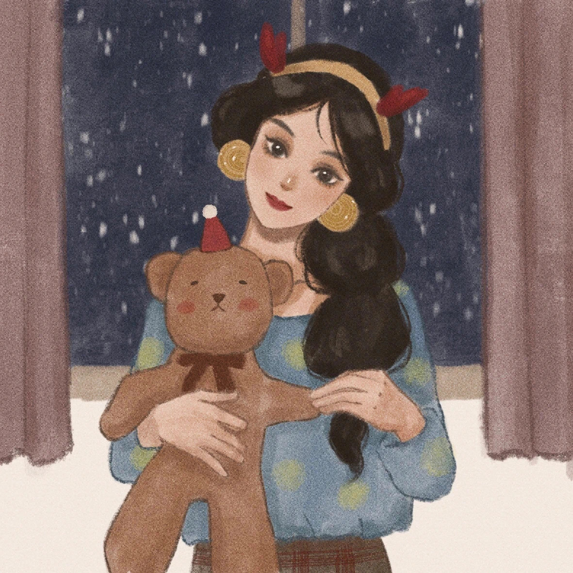 迪士尼公主头像闺蜜手绘可爱卡通,女孩儿闺蜜头像五人迪士尼公主款