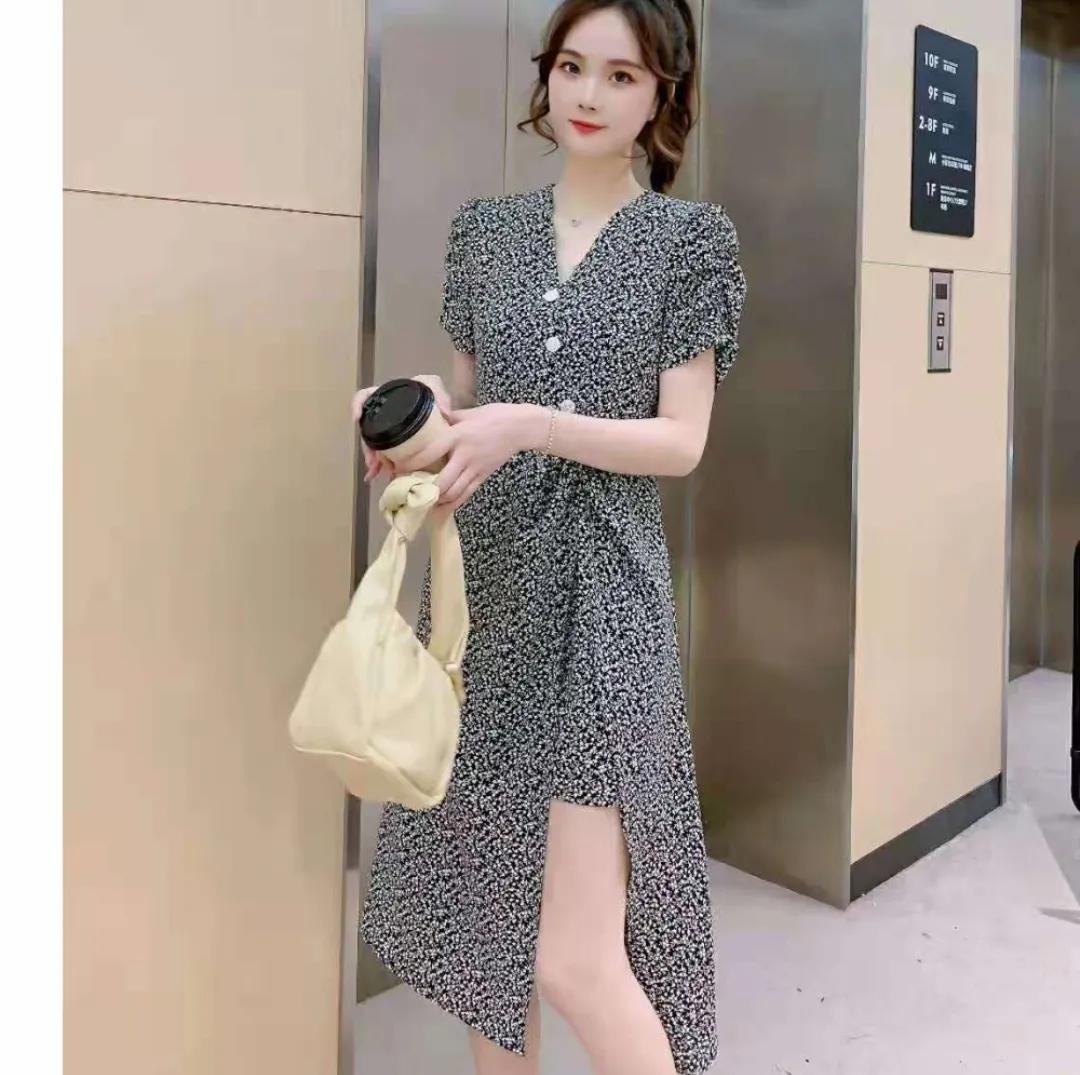 穿搭碎花连衣裙女,知性优雅大方简单女装夏季连衣裙