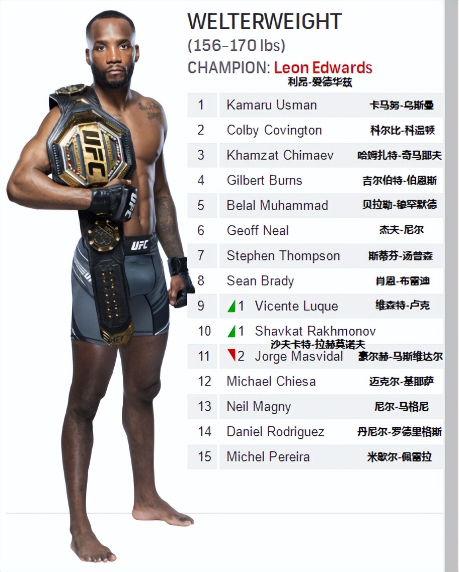ufc排名各量级第一,男子雏量级ufc排名