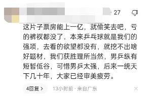 邓超《中国乒乓》耗资3.5亿，上映两天还没突破5千万票房，亏惨了