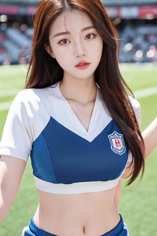 足球宝贝二次元少女,ai足球美女