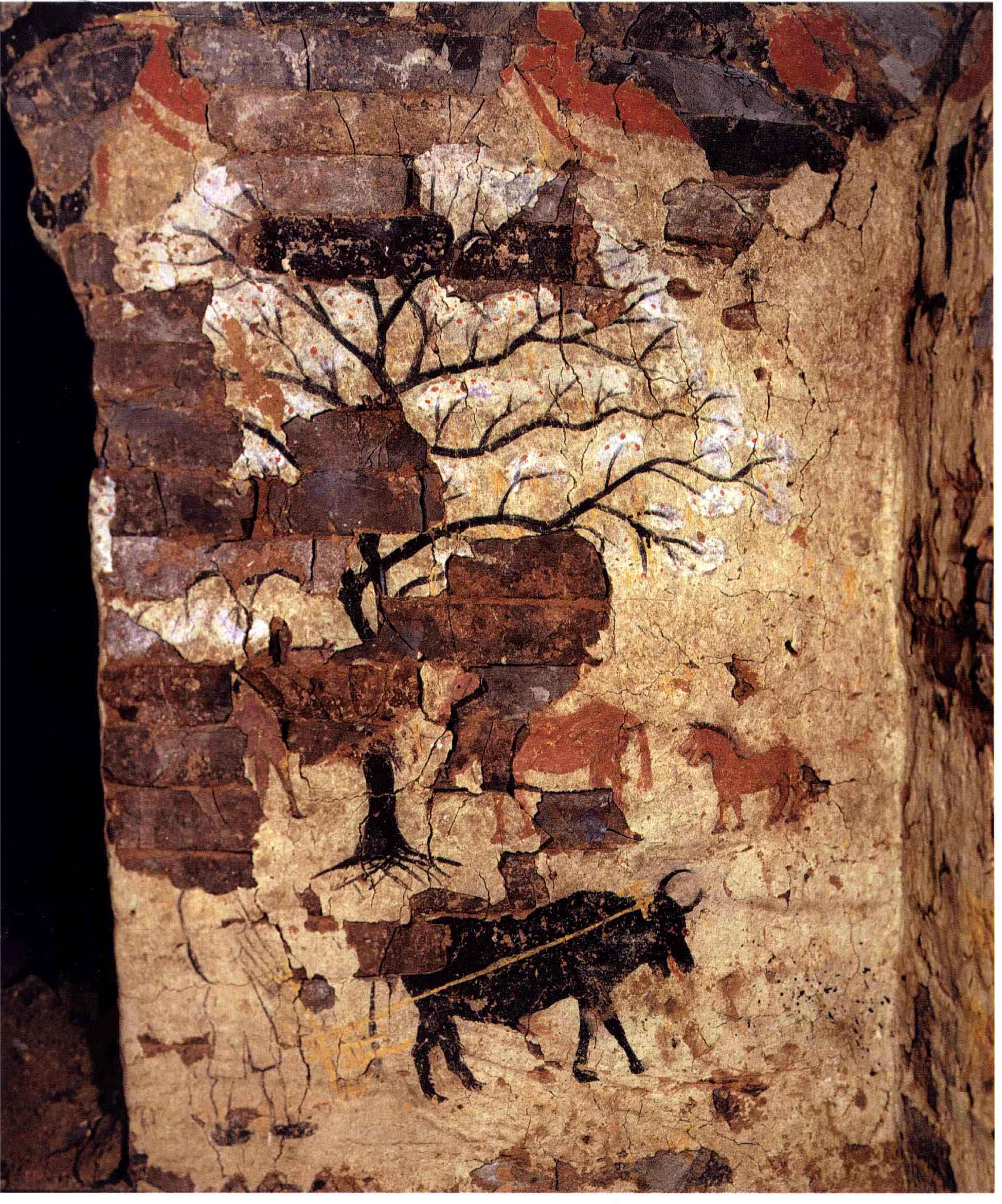 河南出土壁画图片,陕西出土古代壁画展