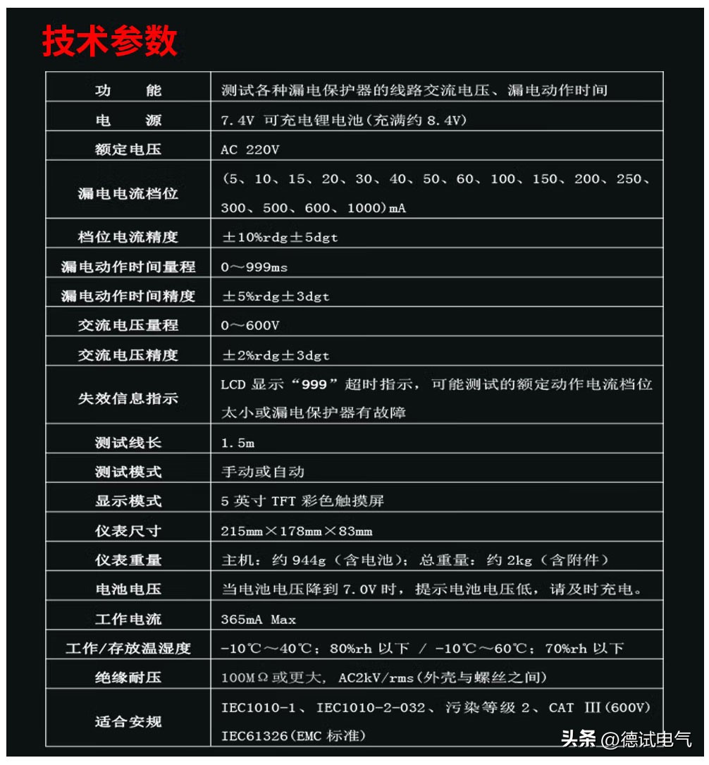 漏电保护器测试仪型号规格,漏电保护器测试仪参数