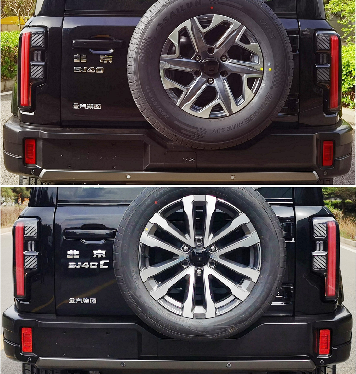bj40大改款谍照,北京bj40换越野胎装行李架效果图