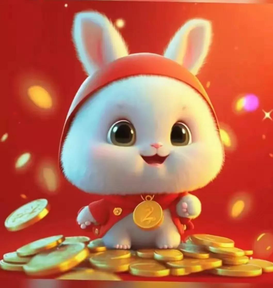 2024新年萌兔头像唯美卡通,兔兔好运头像卡通可爱