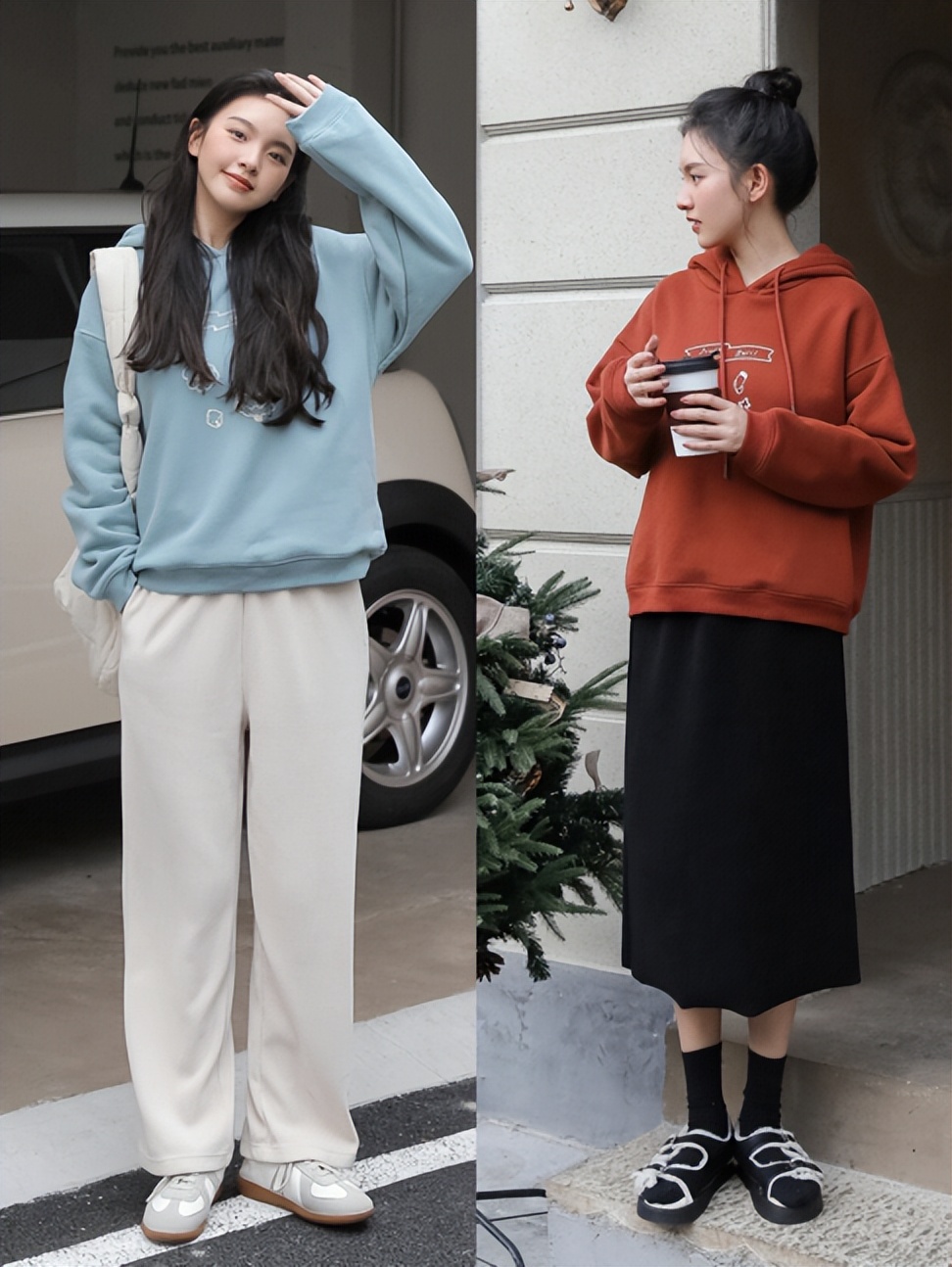 卫衣单穿太简单怎么搭配时髦减龄,这几种卫衣搭配优雅时髦又显高