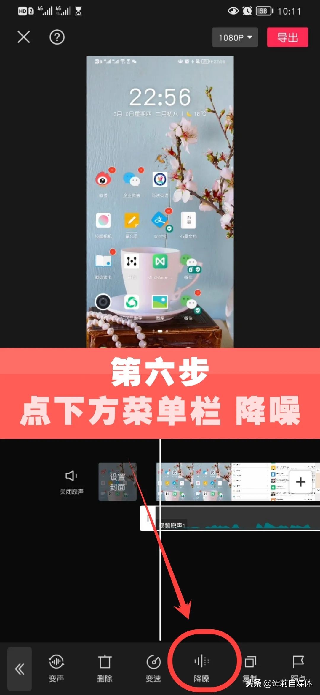 手机录屏视频剪辑怎么降噪,谭莉所有的视频