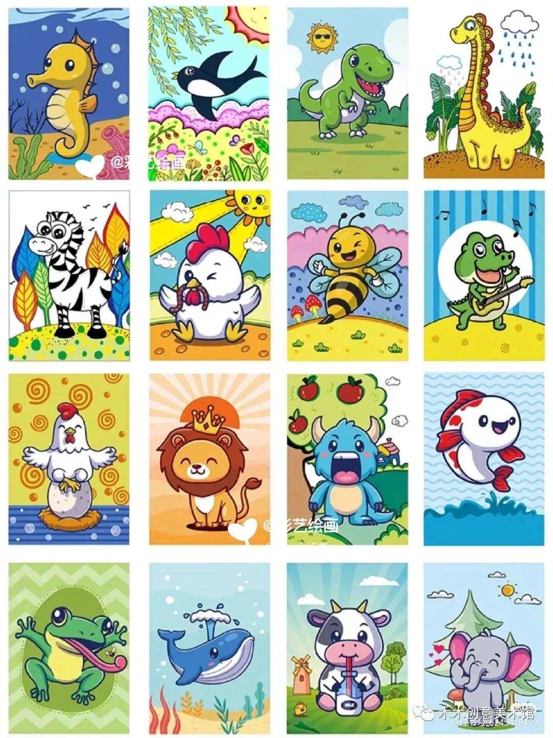 手绘临摹素材1000例马克笔儿童画,24色马克笔画画教程简单儿童