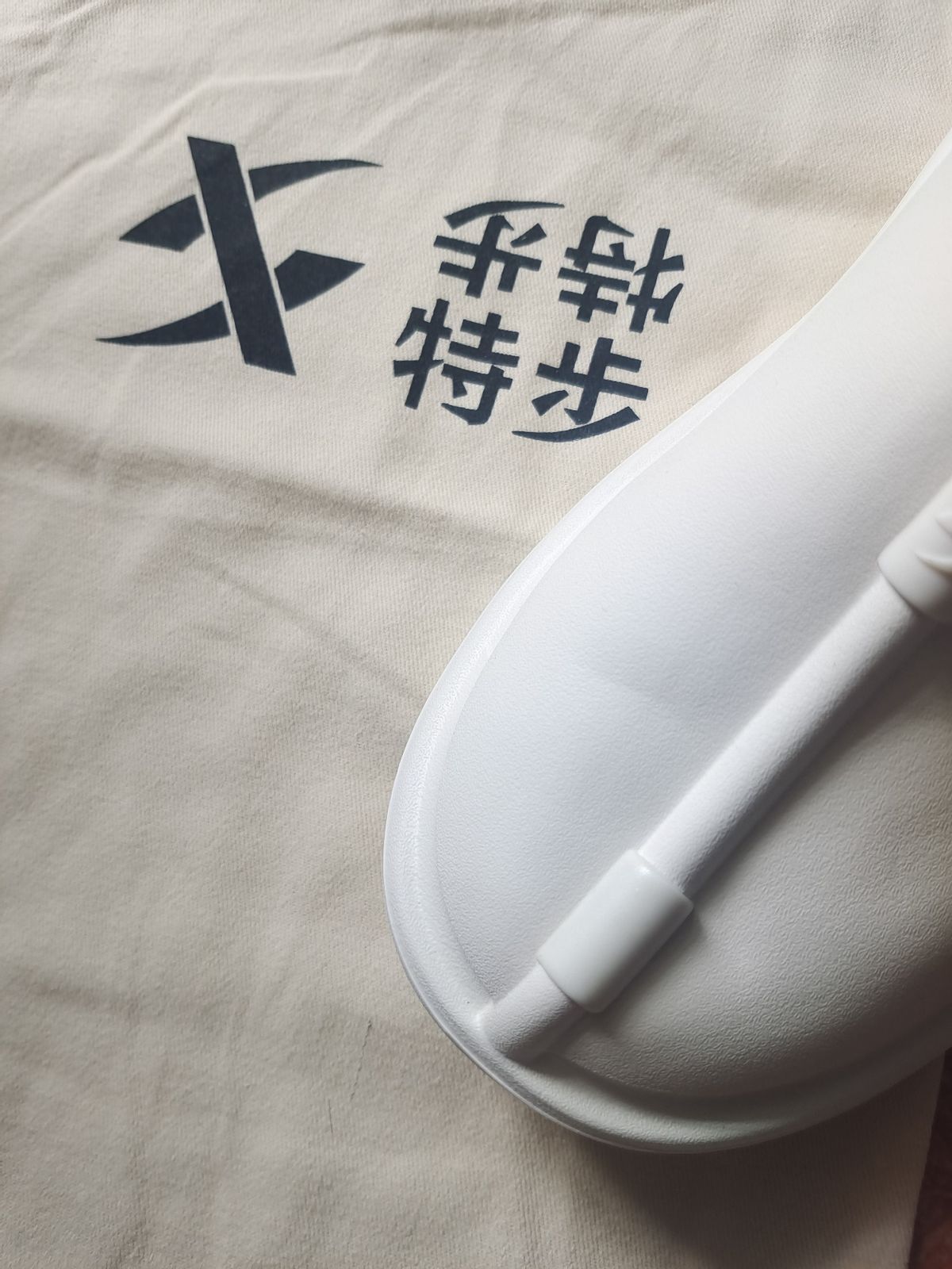 中国风的凉拖,带标志的特步凉拖