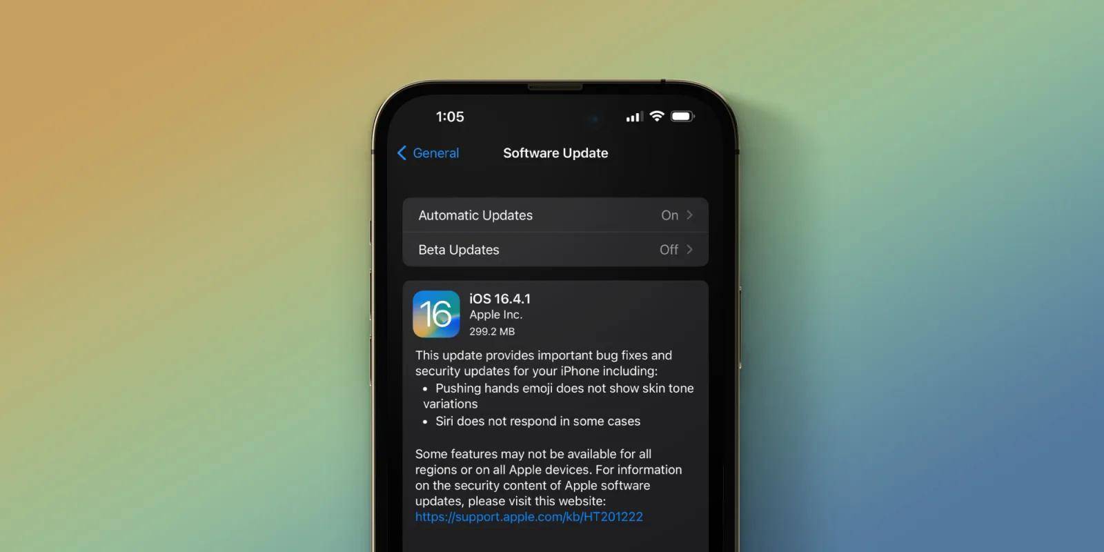 苹果iOS16.4.1正式版发布，修复几项重*b大**ug，包括天气不显示