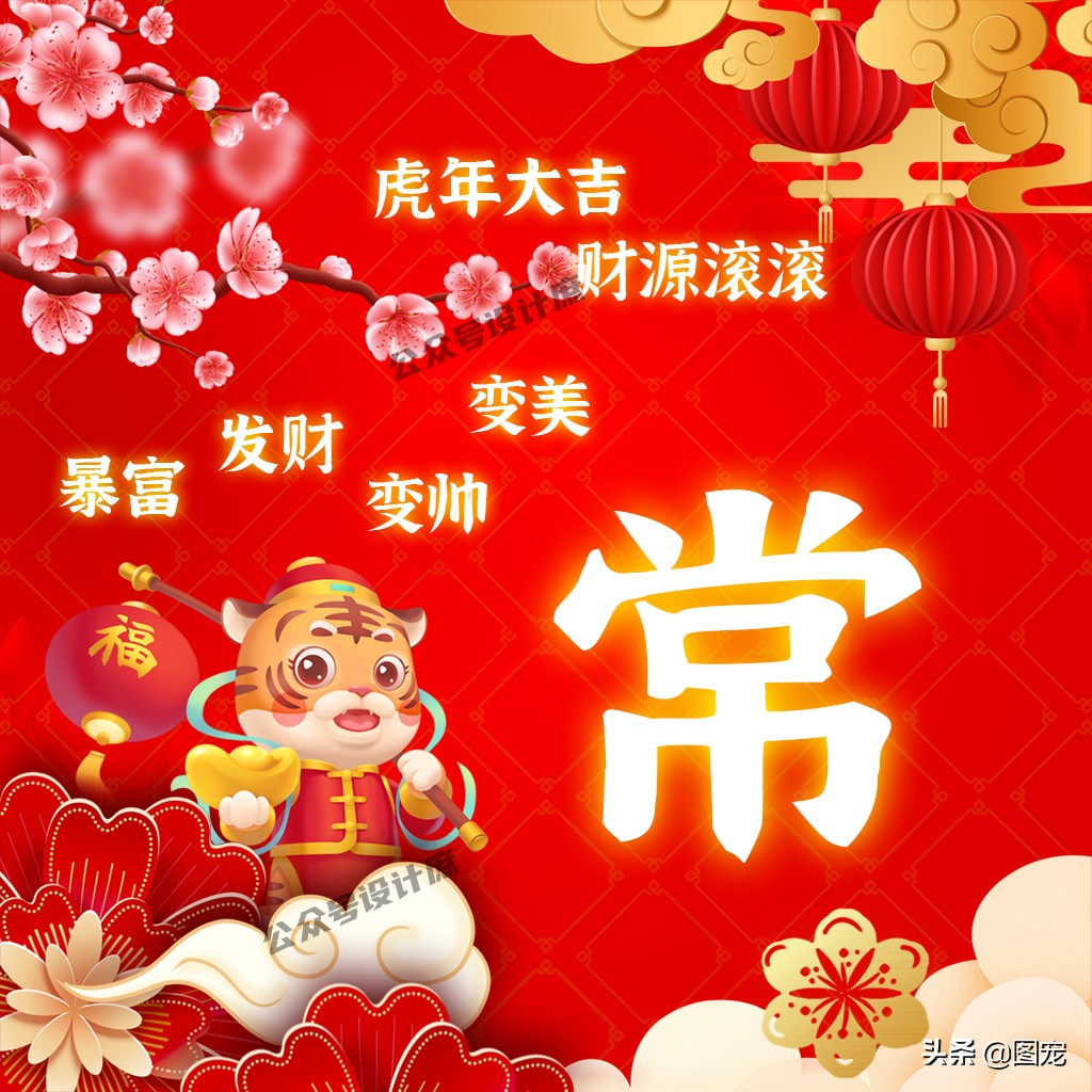 2023姓氏头像最新款虎年大吉,2022虎年姓氏头像好运霸气