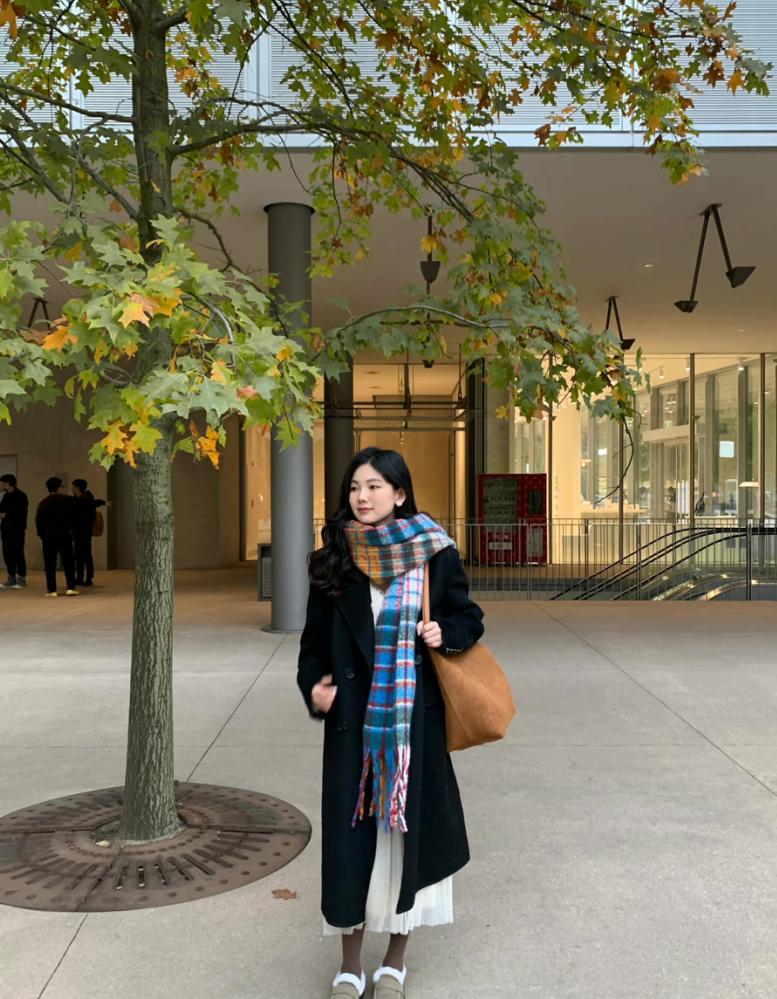 长款百褶裙怎么搭配呢大衣,黑色毛呢大衣配什么颜色百褶裙