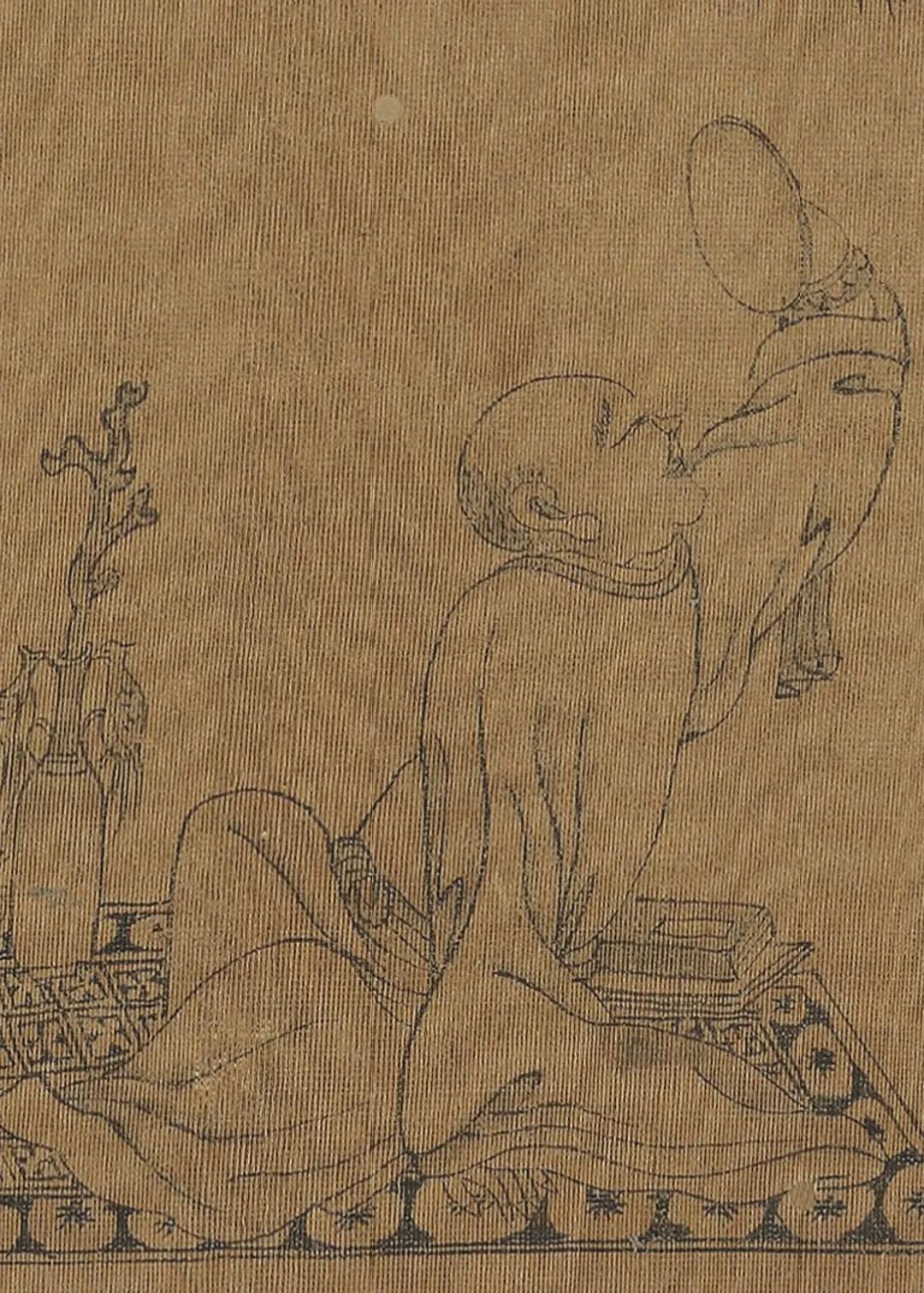 白描十八罗汉图片高清大图,清李公麟白描十八罗汉图