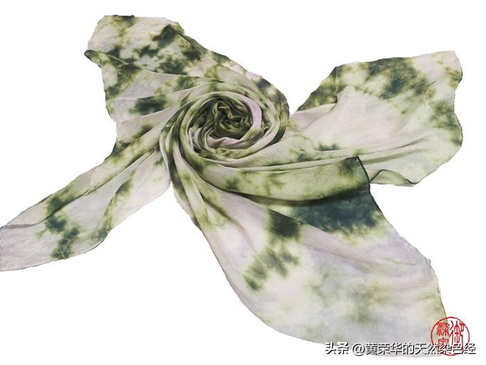 桑蚕丝云染丝巾,水绿云染丝巾