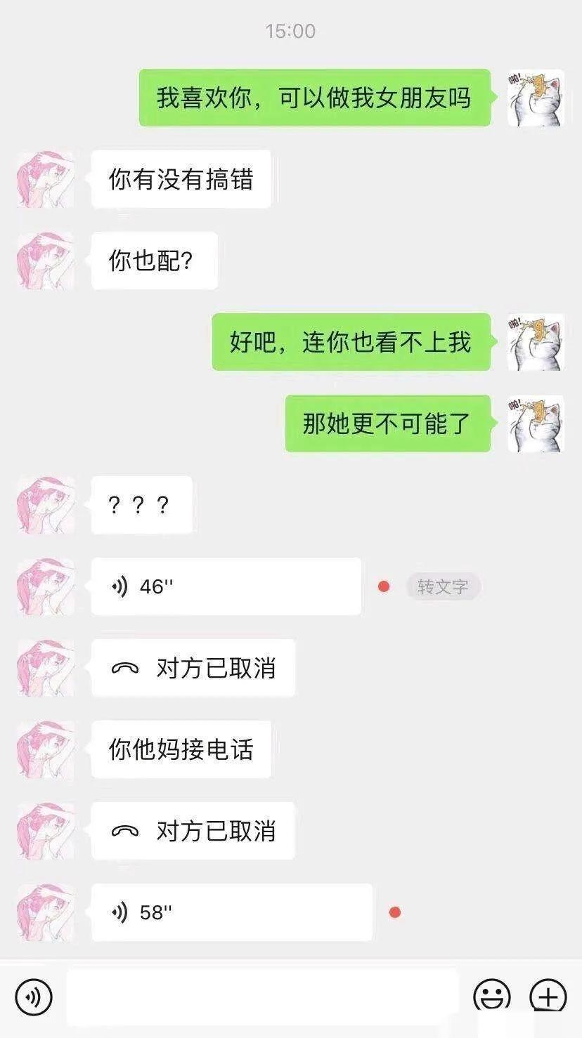 搞笑表白恶搞视频,表白聊天记录截图图片搞笑