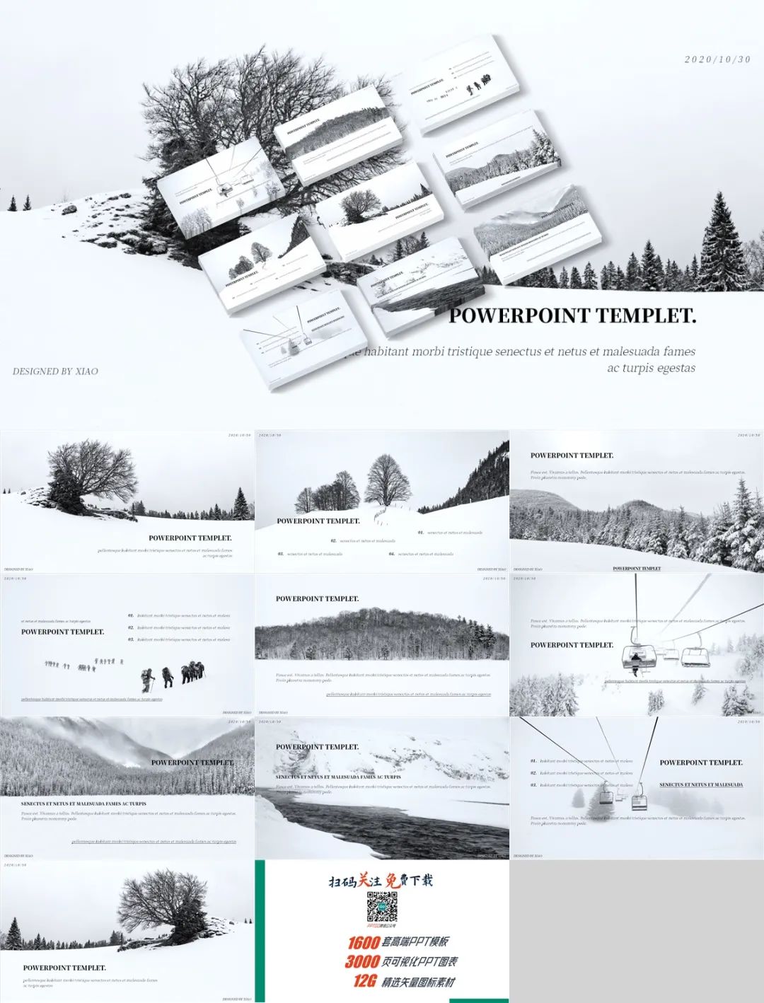 冬天景色ppt模板下载,冬天风景ppt模板