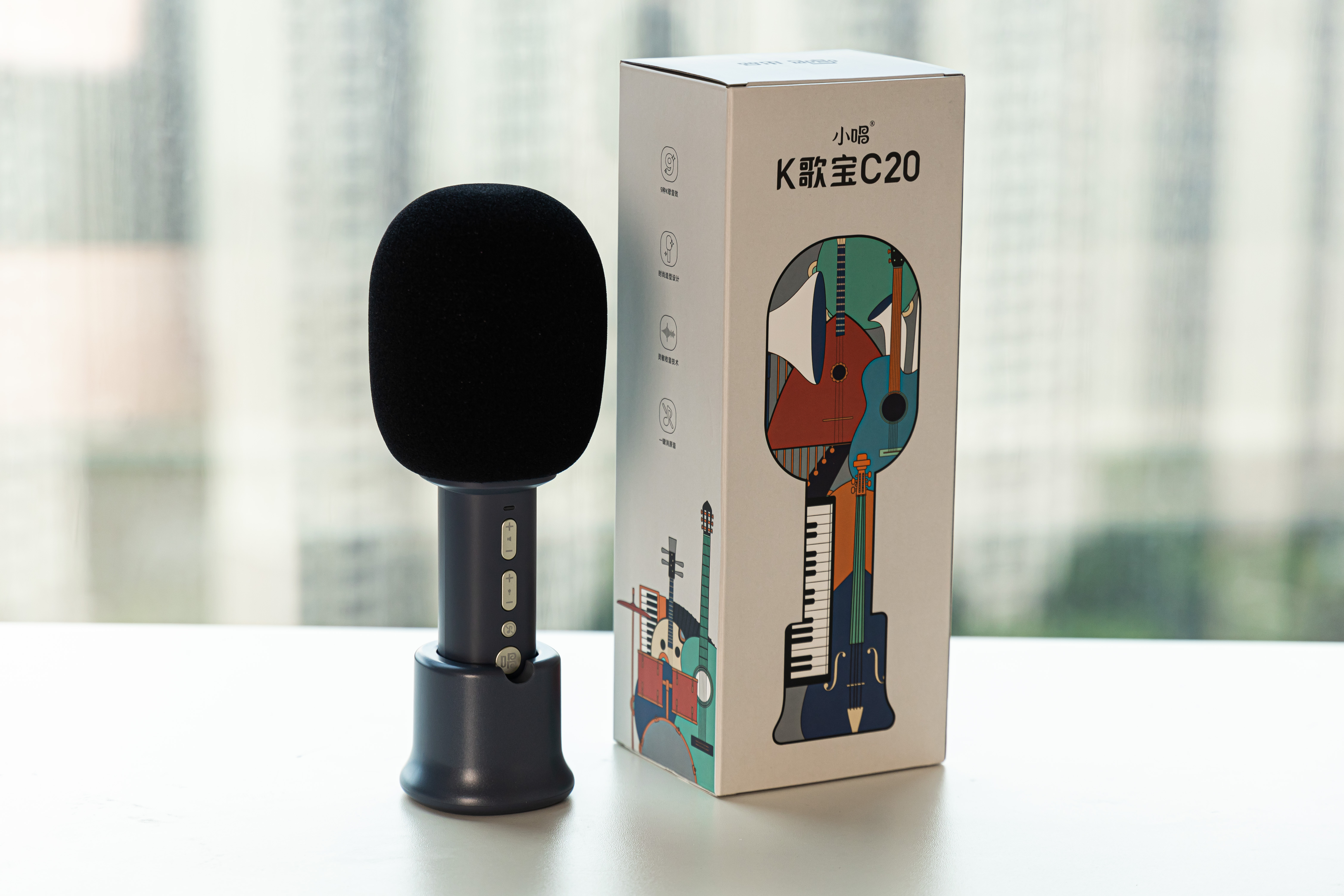 麦克风k歌专用可调混响,自带音箱无线k歌麦克风