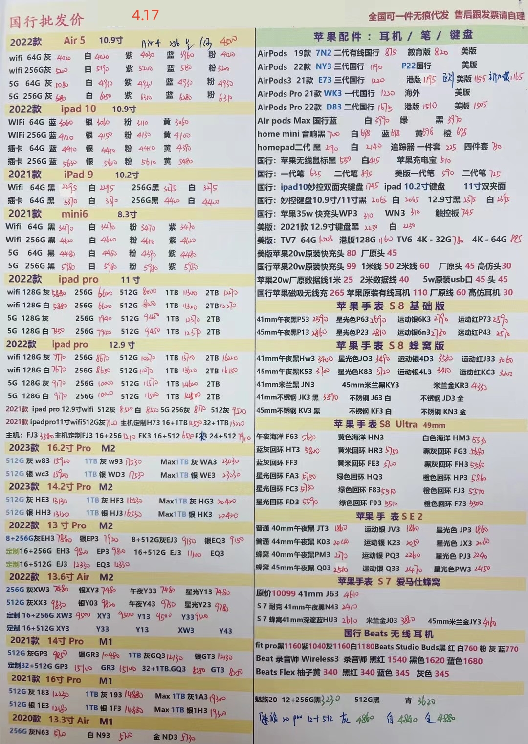 华强北手机批发一手货源报价清单,深圳华强北2023年手机7月份报价表