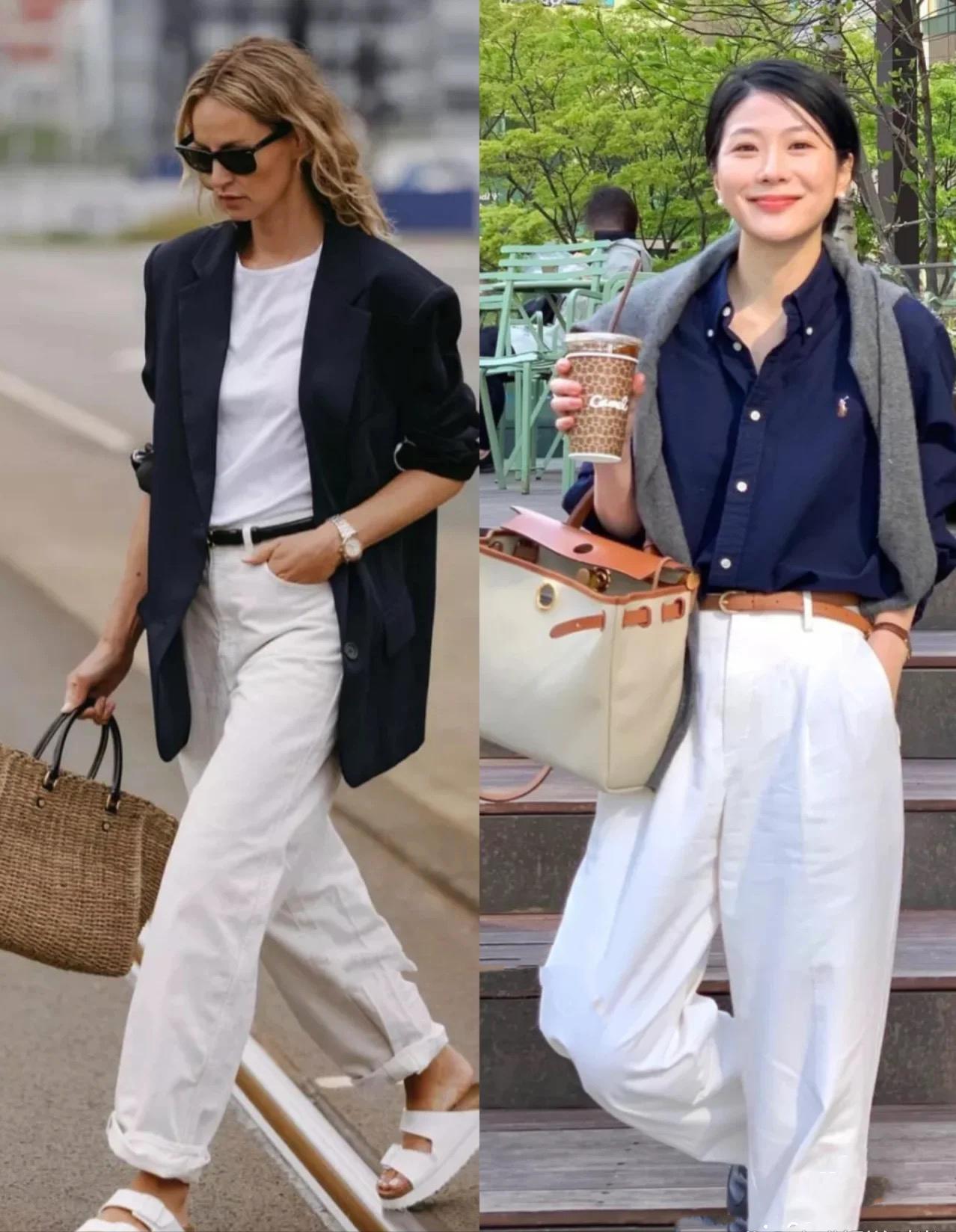 藏蓝色和黑色夏季穿哪个显白,藏蓝穿搭颜色